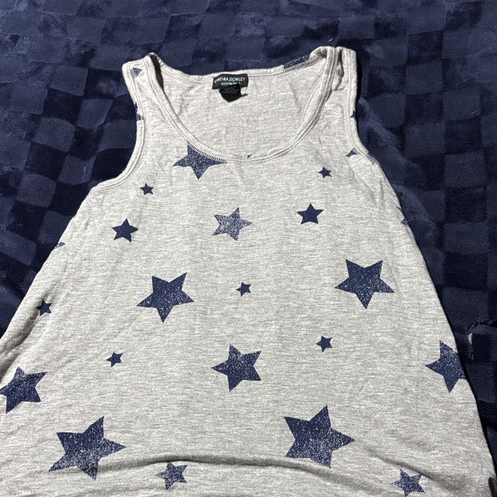 Urban Outfitters Gray Tank Top with Blue Star Pattern